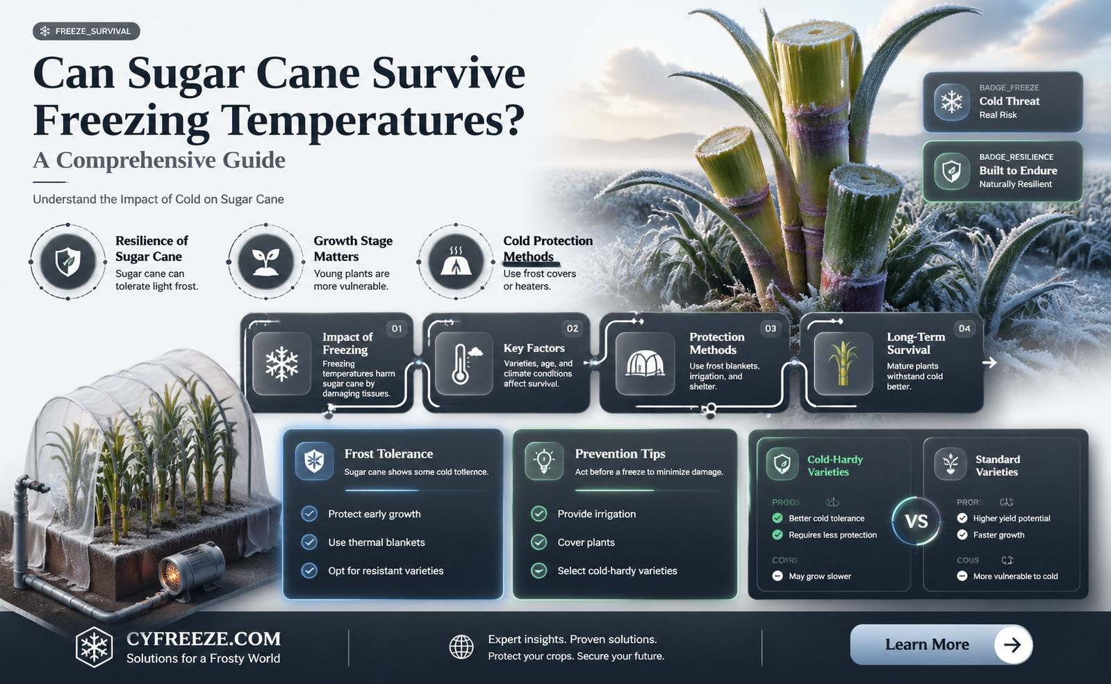 can sugar cane take freezing temperature