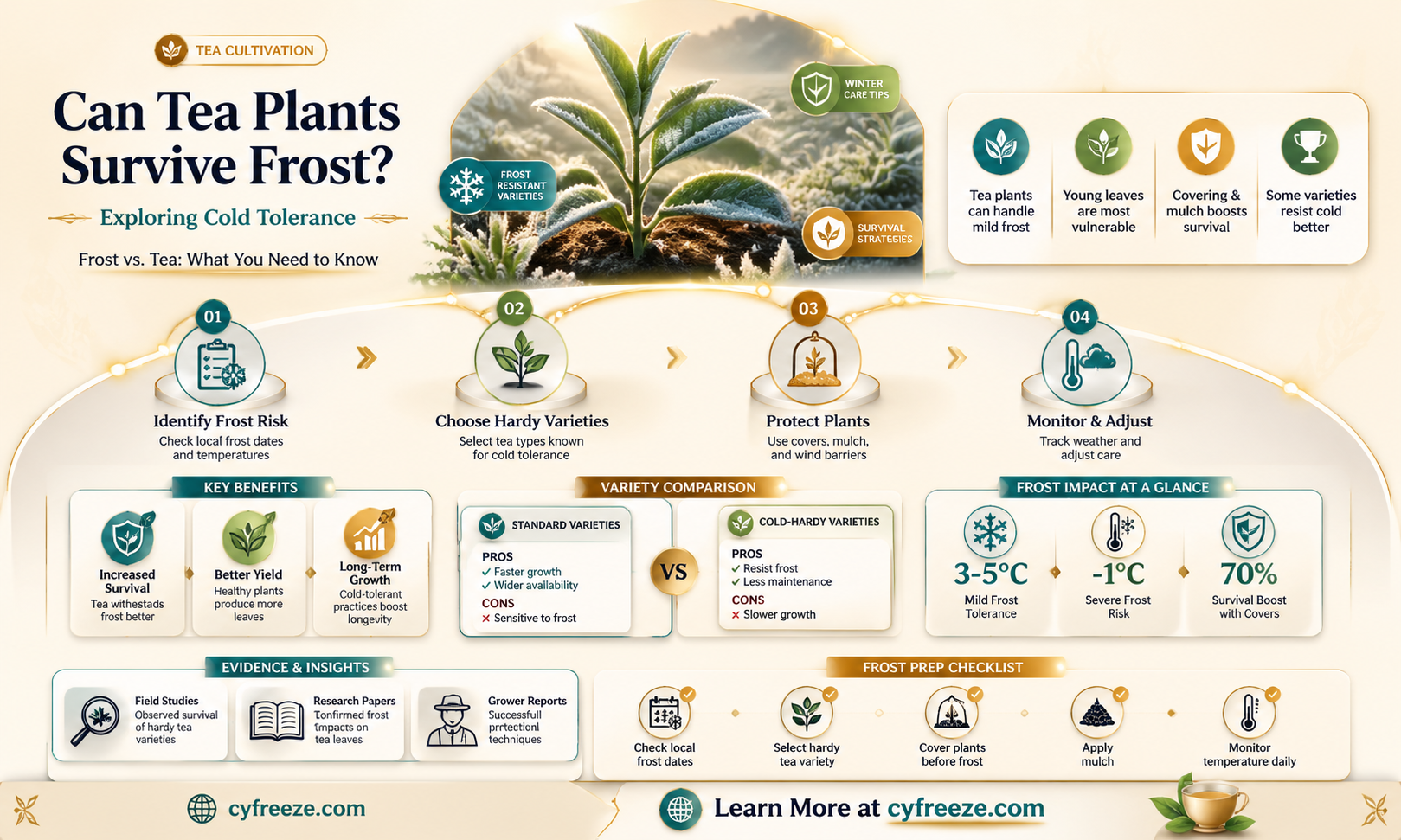 can tea plants tolerate freezing temperatures