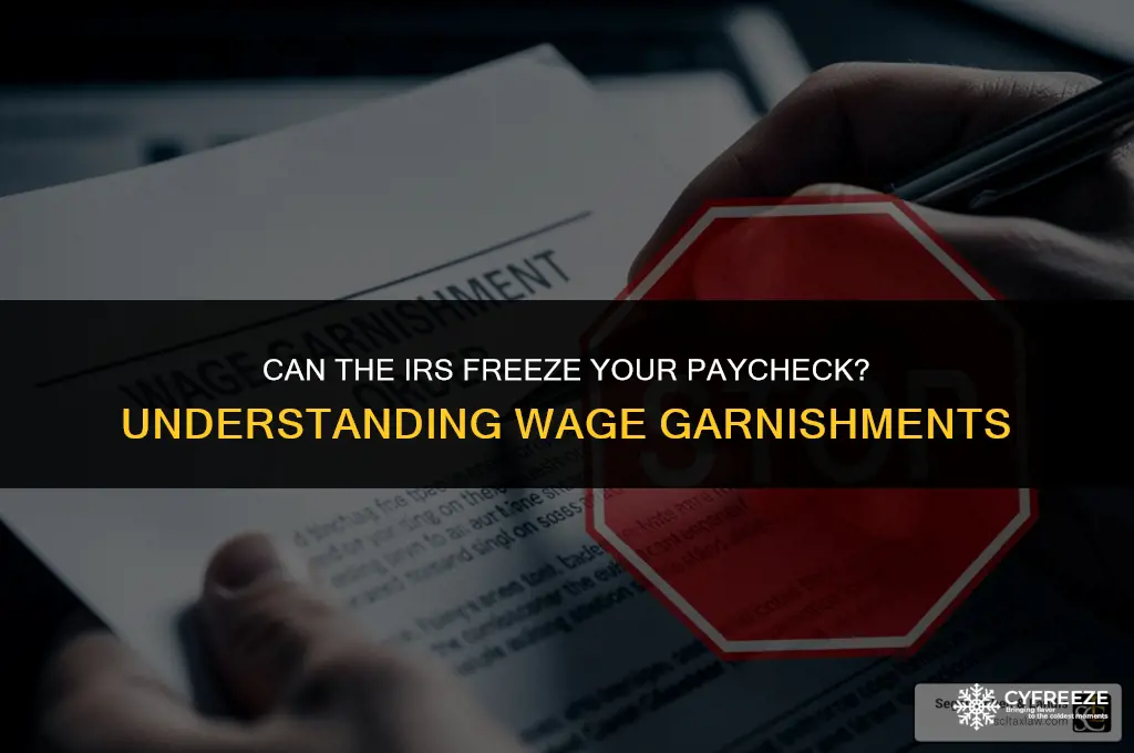 can the irs put a freeze on your paycheck