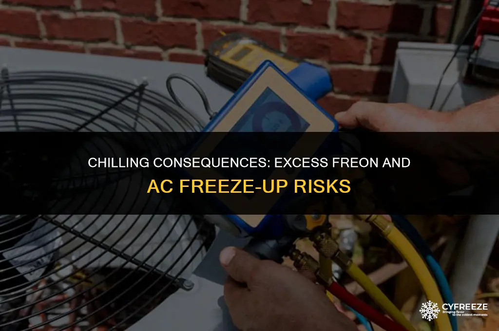 can too much freon make ac freeze up