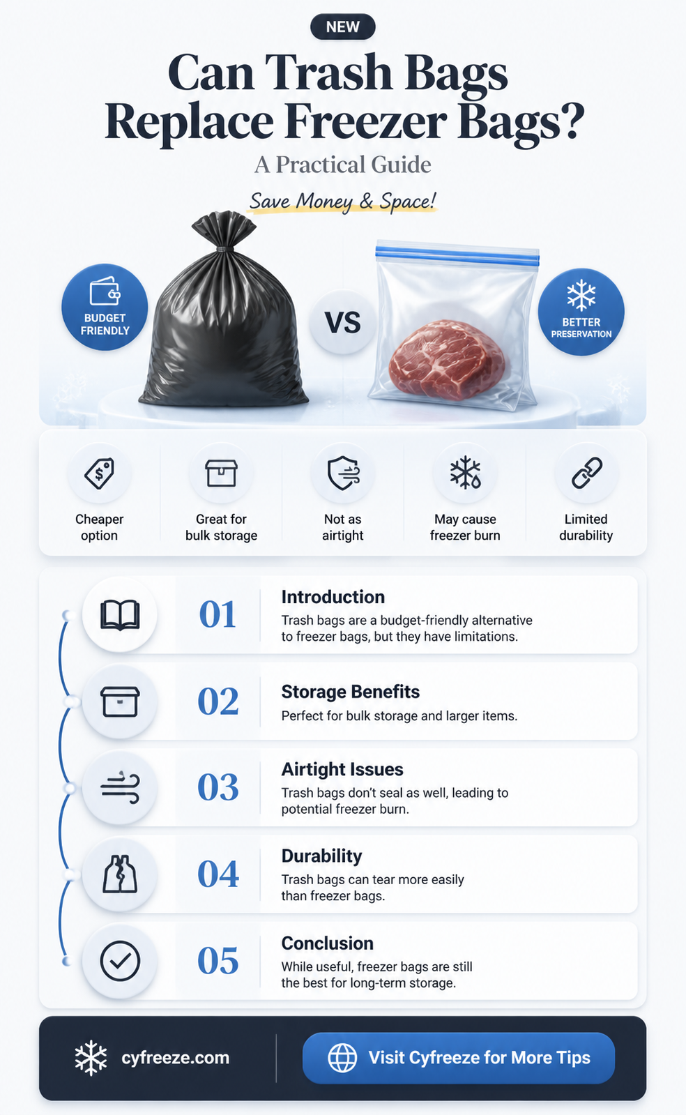 can trash bags be used as freezer bags