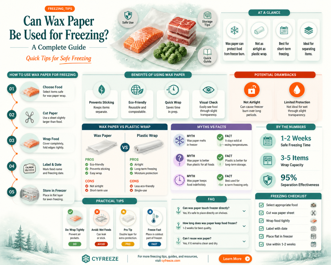 can wax paper be used for freezing