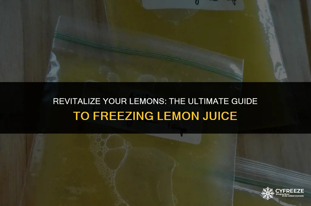can we make lemon juice and store in freezer