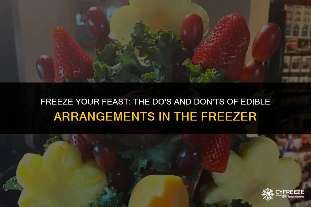 can we put an edible arrangement un the freezer