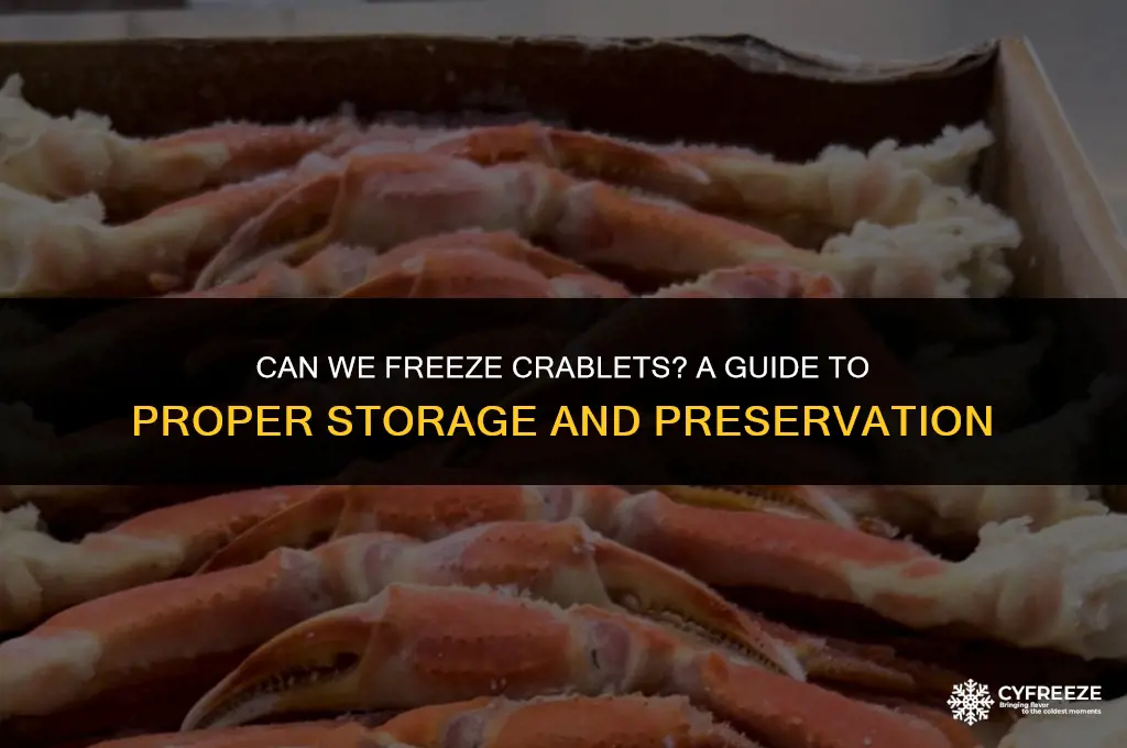 can we put crablet in the freezer