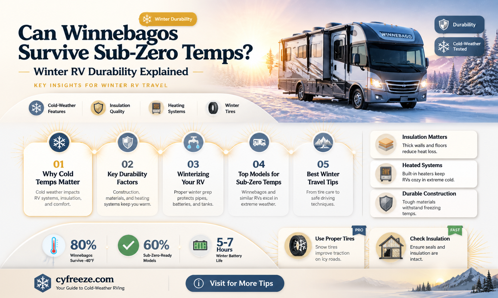 can winnebagos withstand below freezing temperatures