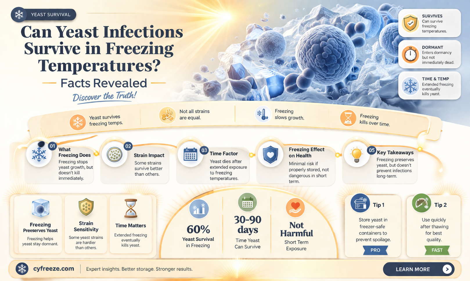 can yeast infections live in freezing temperatures