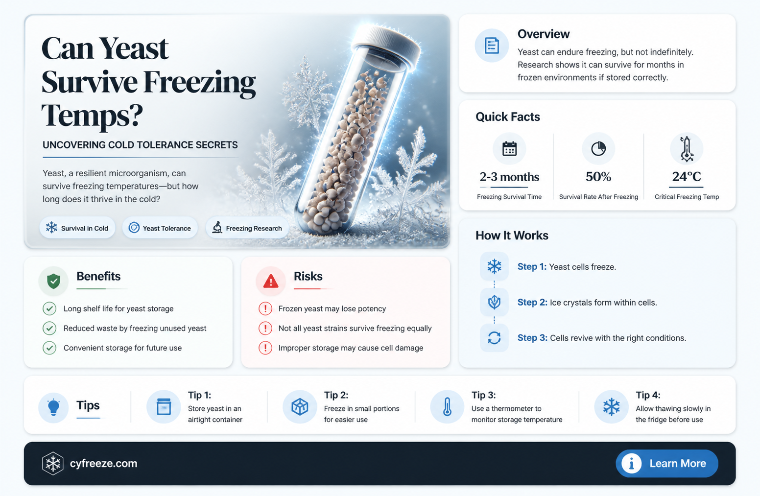 can yeast live in freezing temperatures