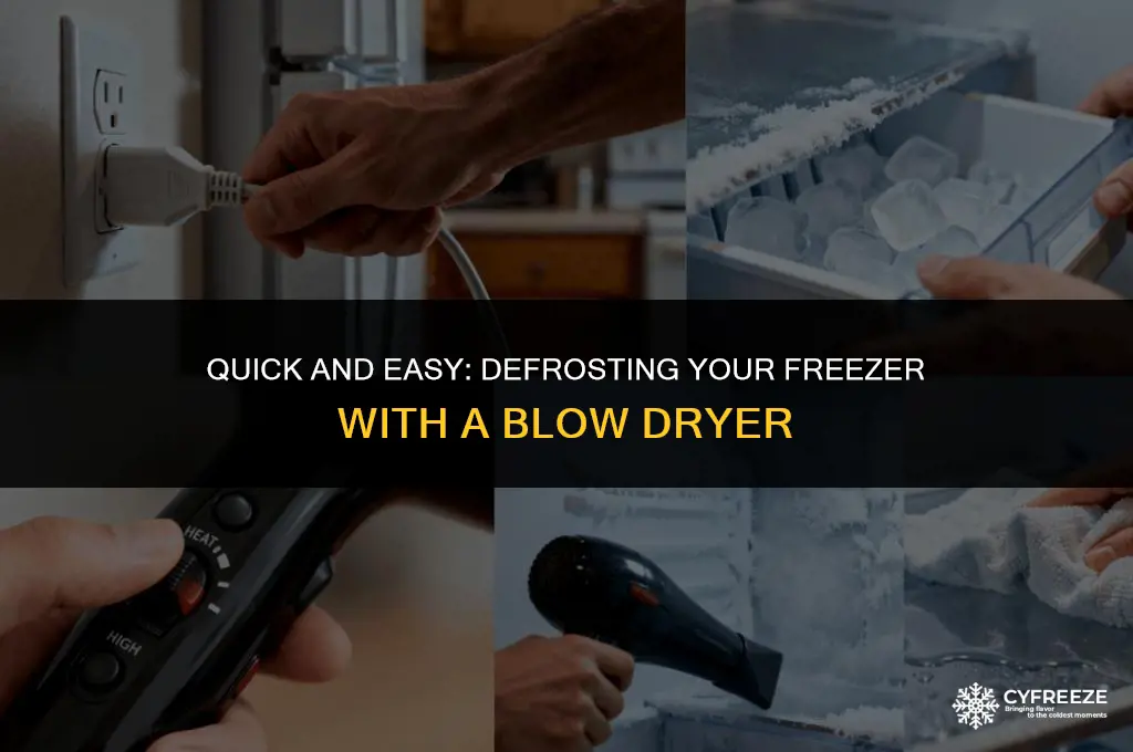 can you blow dry a freezer to defrost it