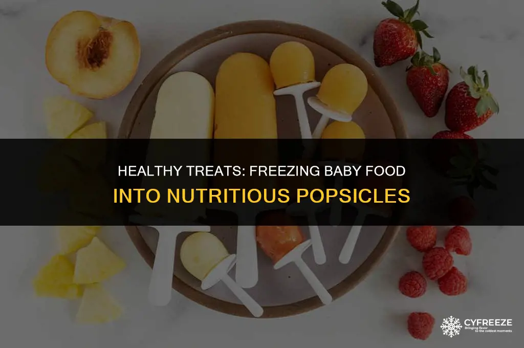 can you freeze baby food to make popsicles