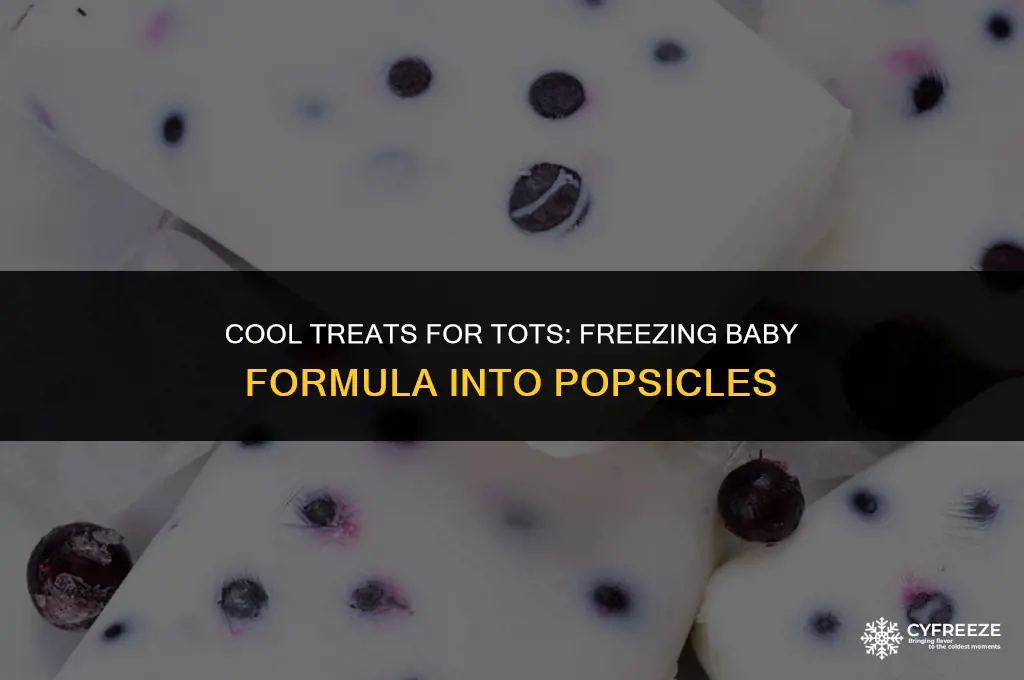 can you freeze baby formula to make popsicles