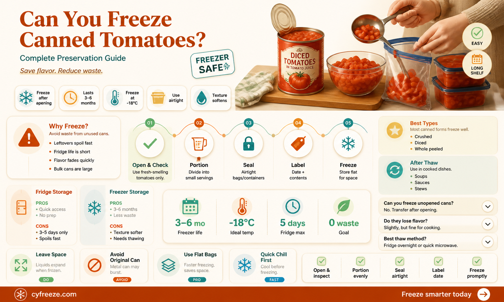 can use freeze a tin can of tomatoes