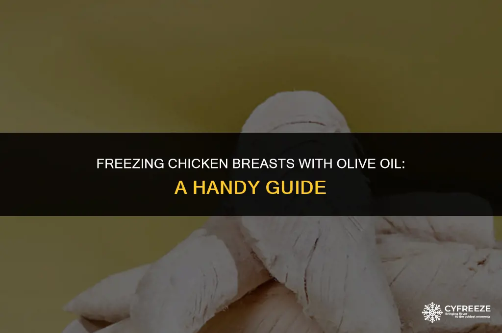 can you freeze chicken breasts with olive oil on them