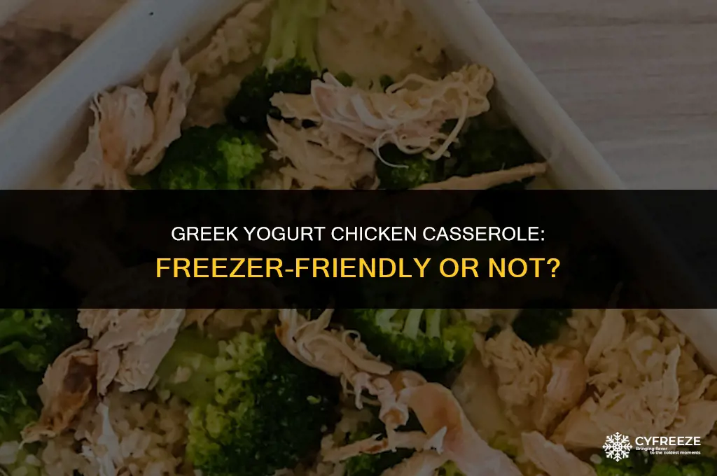 can you freeze chicken casserole made with greek yogart
