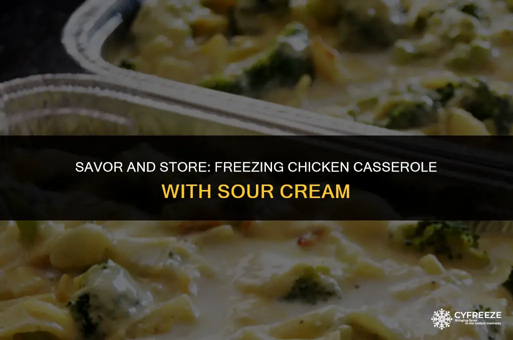 can you freeze chicken casserole with sour cream