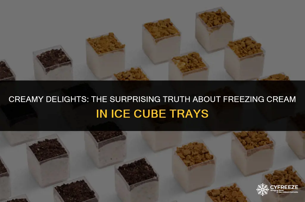 can you freeze cream in ice cube trays