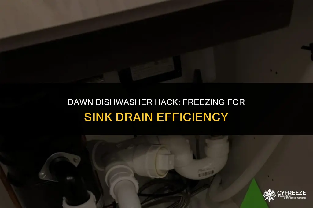can you freeze dawn dishwasher to put in sink drain