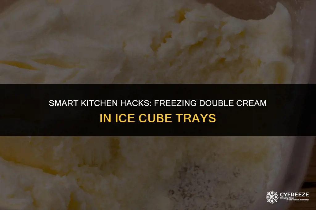 can you freeze double cream in ice cube trays