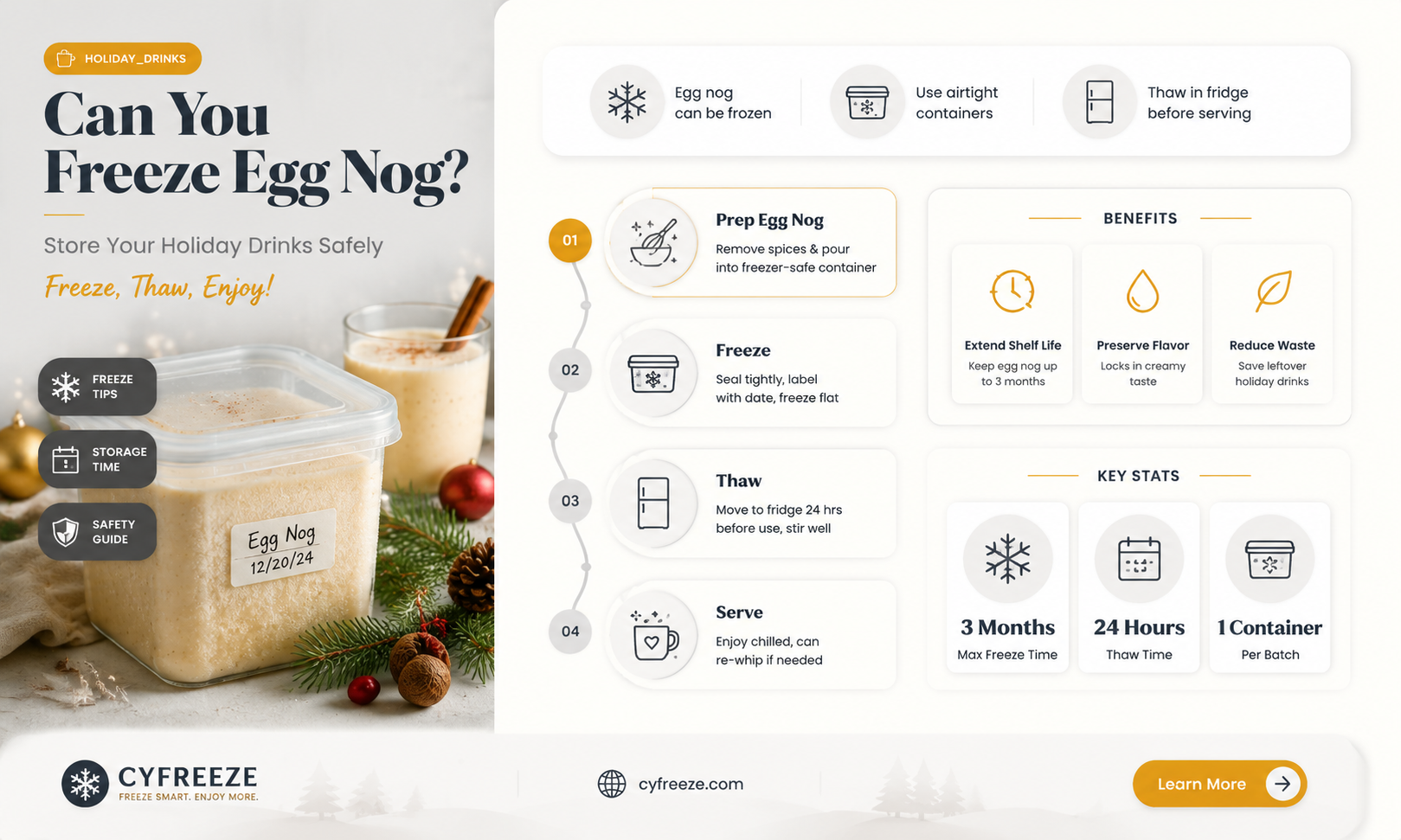 can you freeze egg nogg