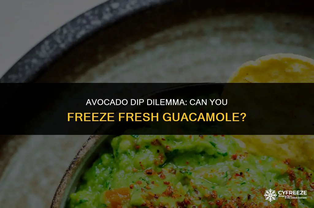 can you freeze fresh avocado dip
