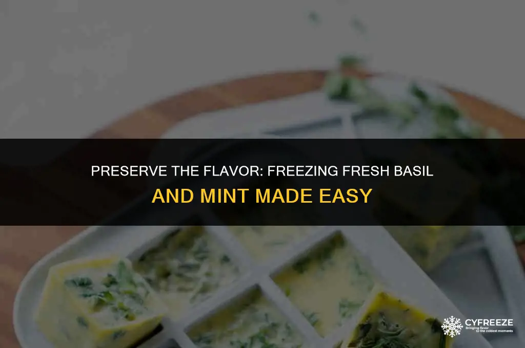 can you freeze fresh basil and mint