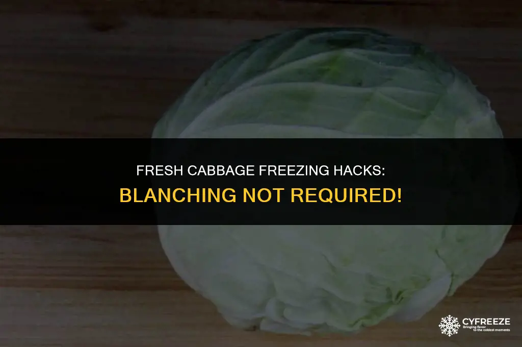 can you freeze fresh cabbage without blanching