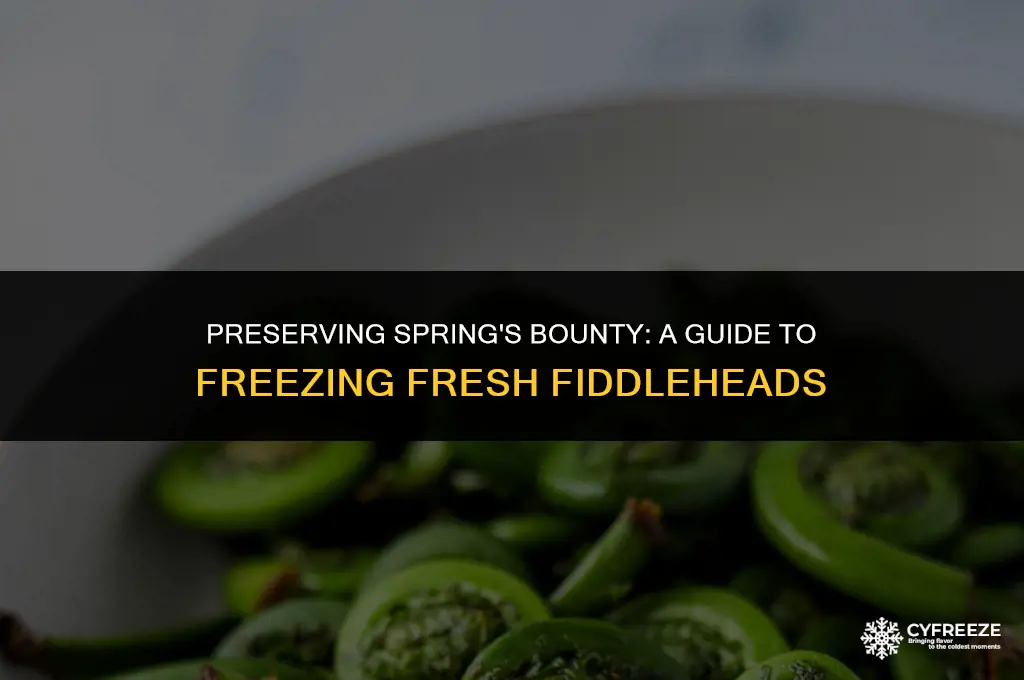 can you freeze fresh fiddleheads