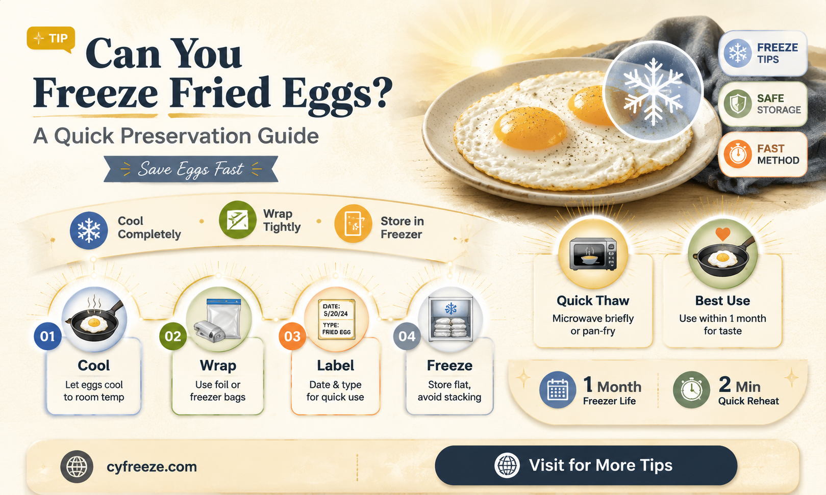 can you freeze fried eggs