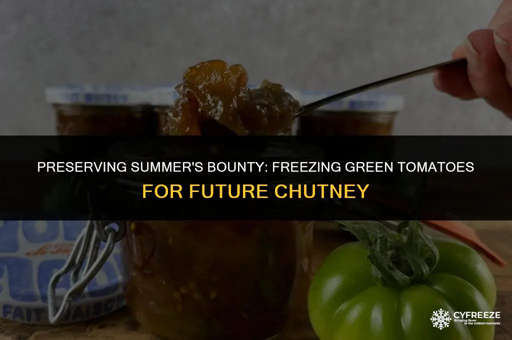 can you freeze green tomatoes to make chutney later