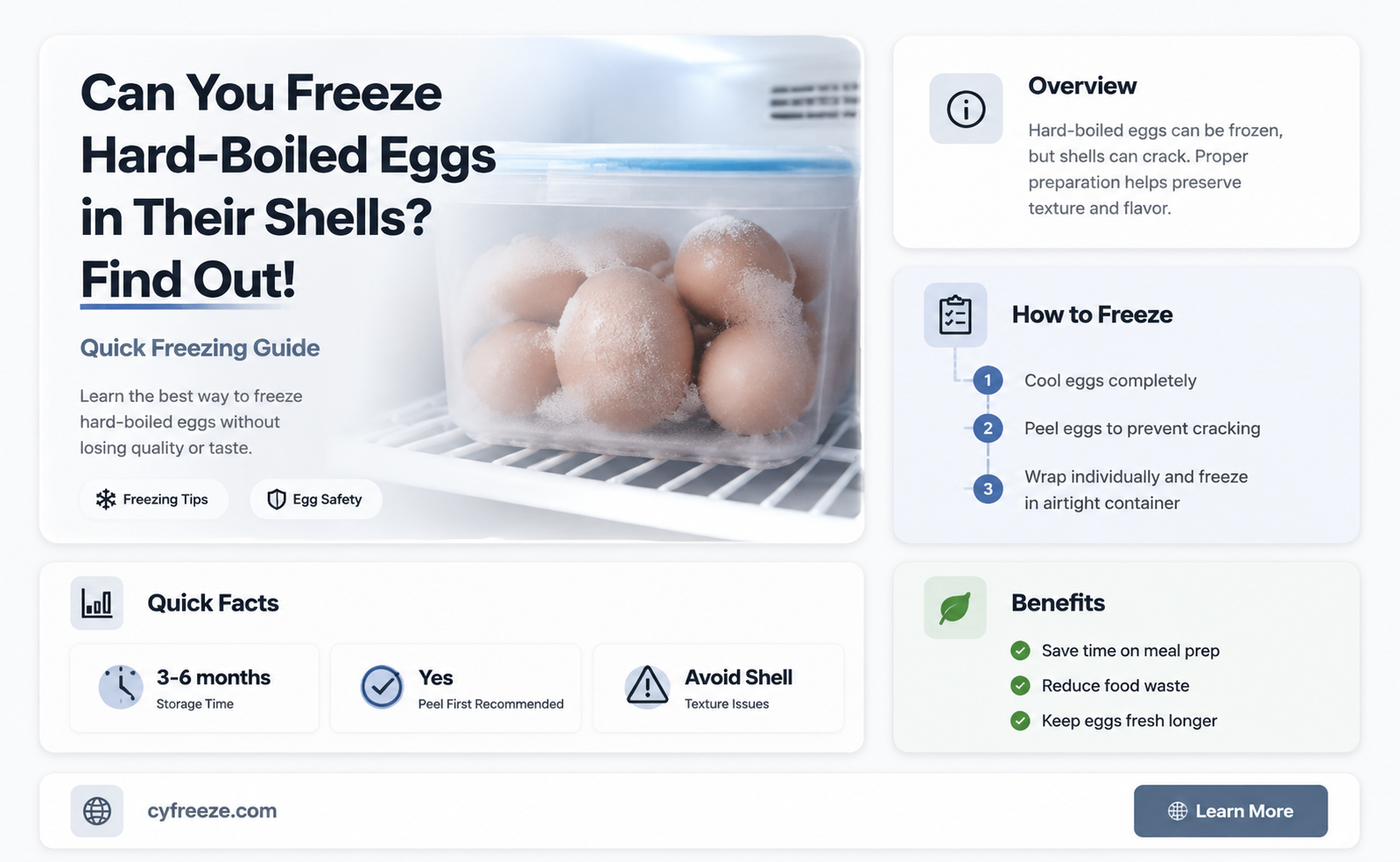 can you freeze hard boiled eggs in shell