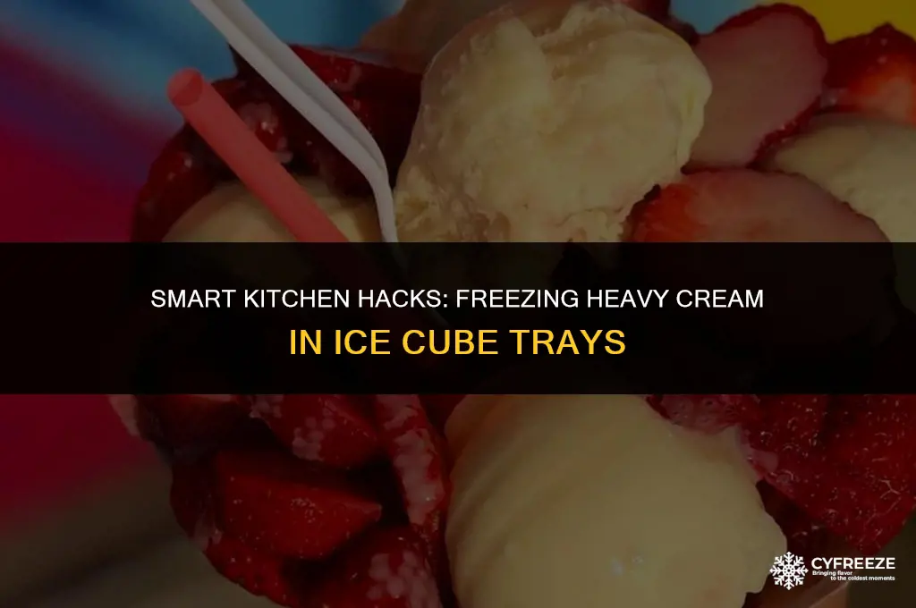 can you freeze heavy cream in ice cube trays