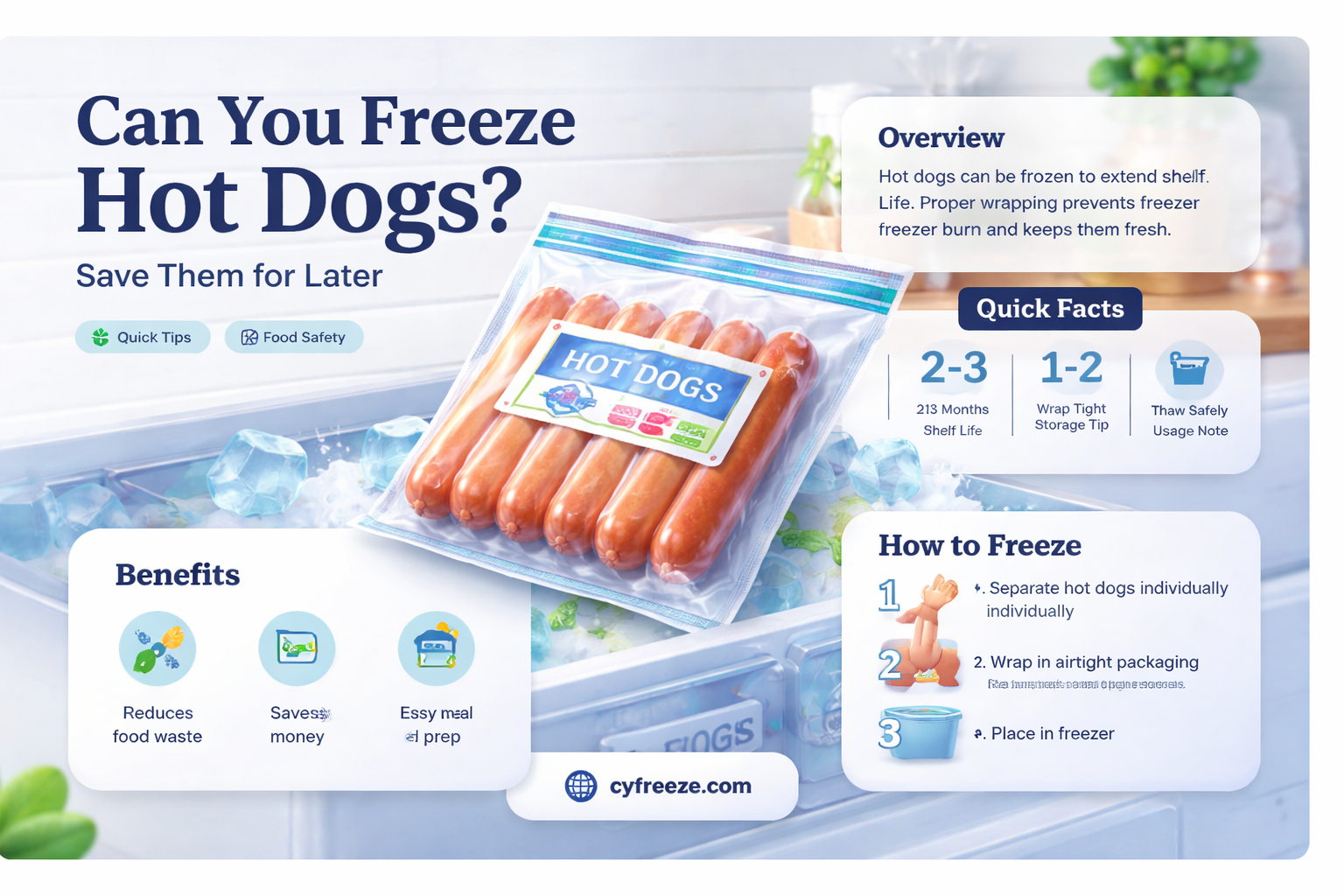 can you freeze hot dogs use latter