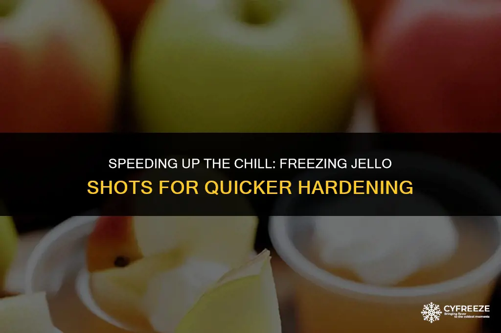 can you freeze jello shots to make it harden faster