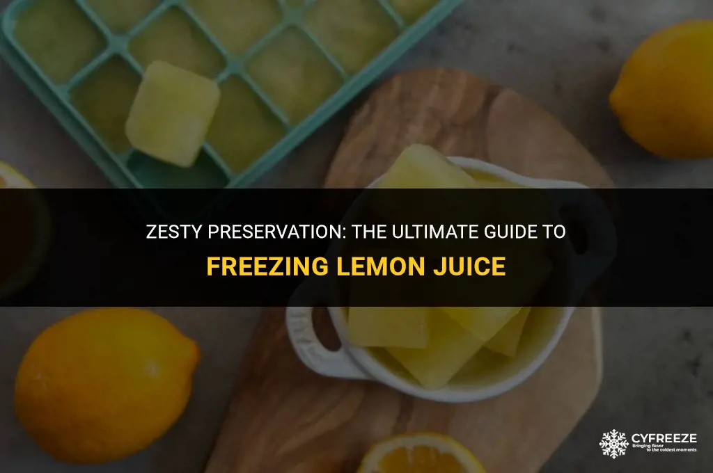 can you freeze lemon juice in ice cube trays
