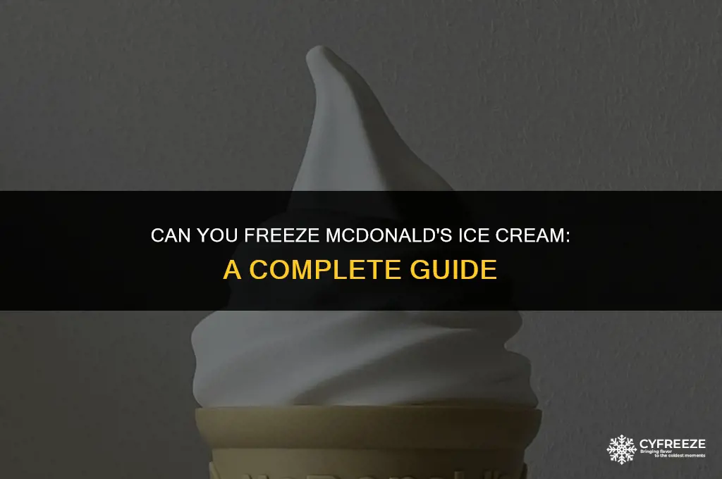 can you freeze mcdonald