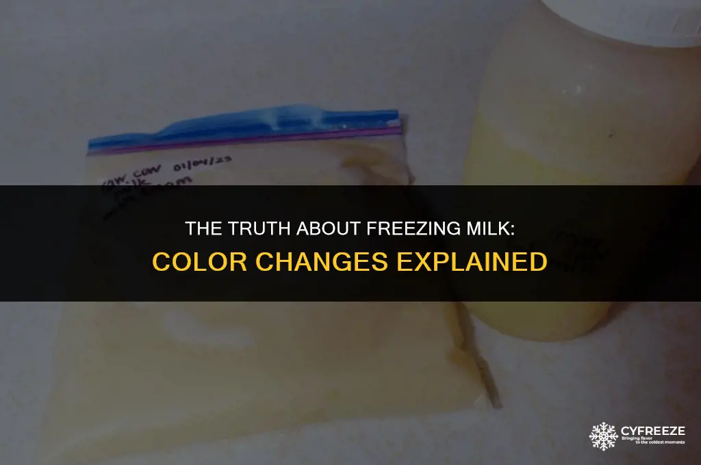 can you freeze milk and will it change color