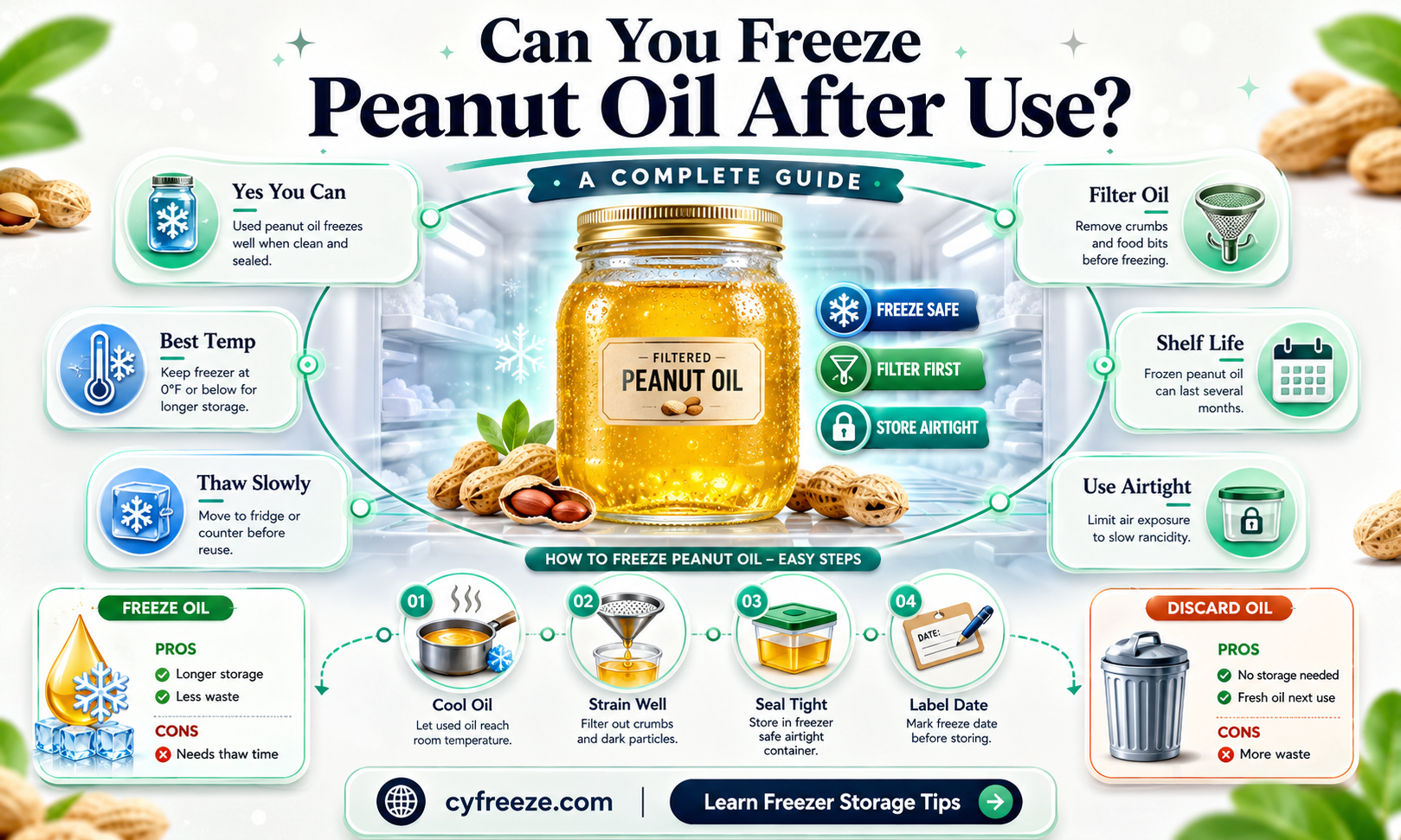 can you freeze peanut oil after use