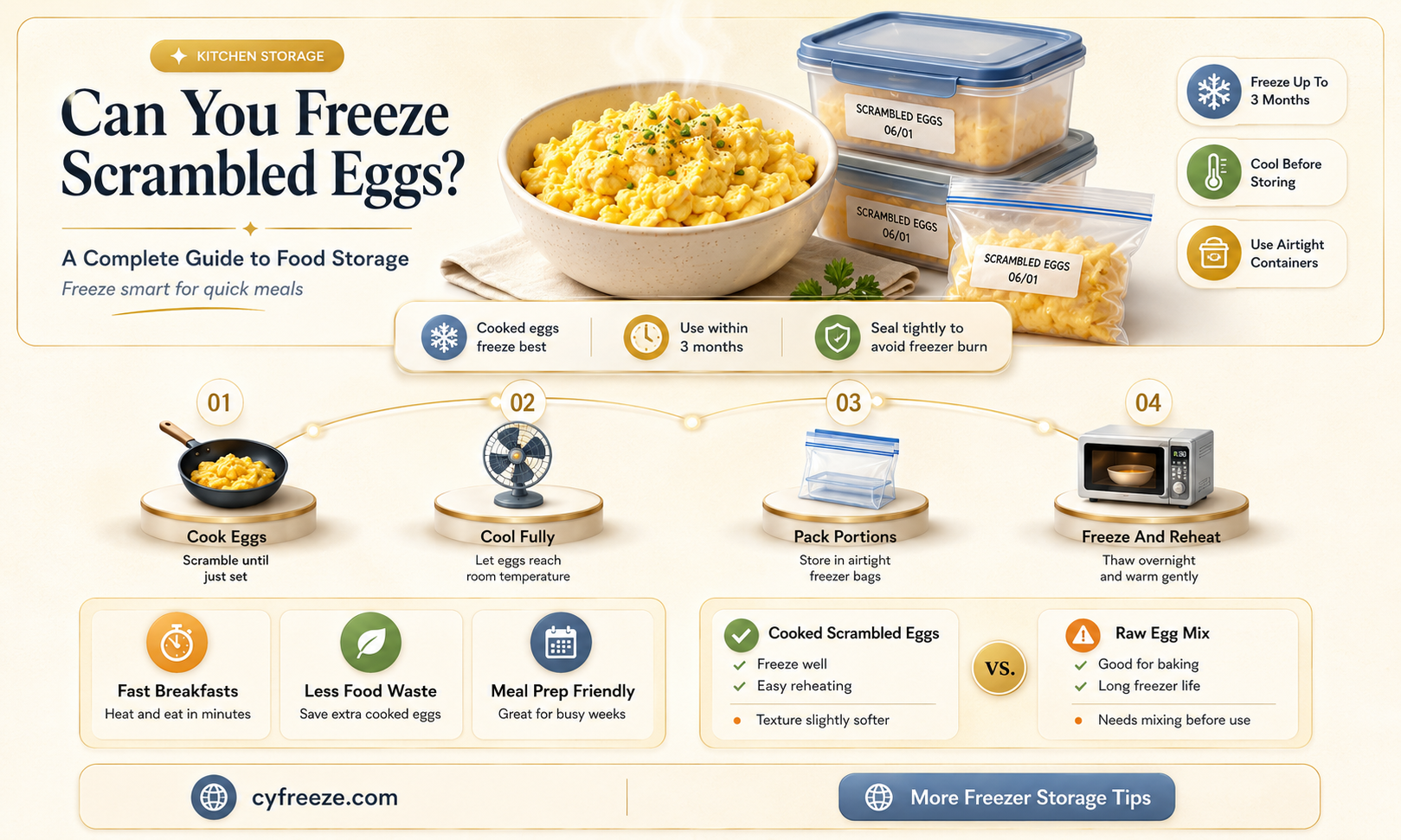 can you freeze scramble eggs