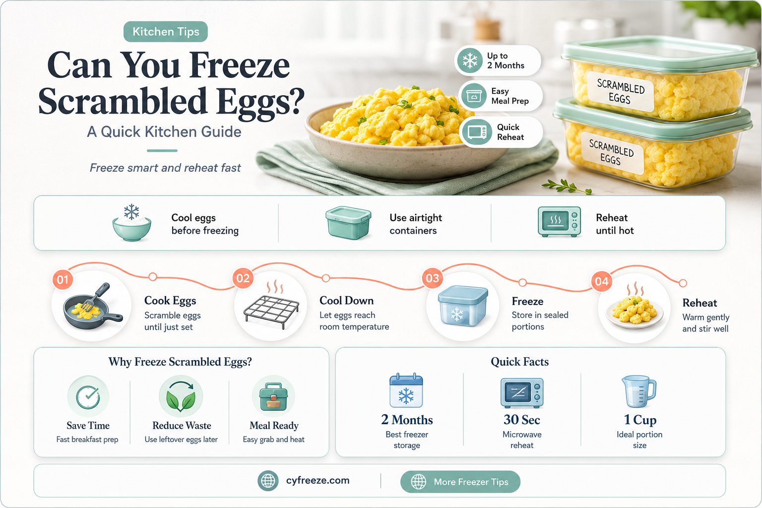 can you freeze scambked eggs