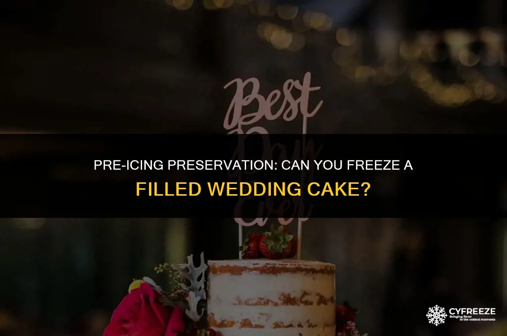 can you freeze wedding cake with filling prior to icing