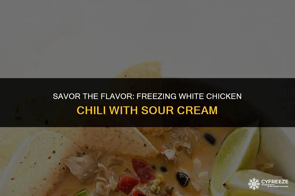 can you freeze white chicken chili with sour cream