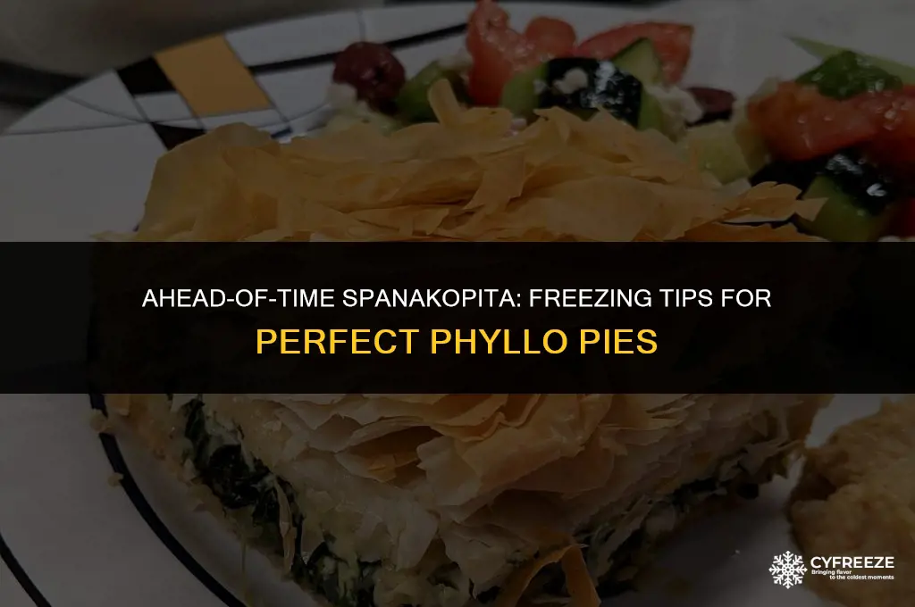 can you make spanakopita ahead of time and freeze it