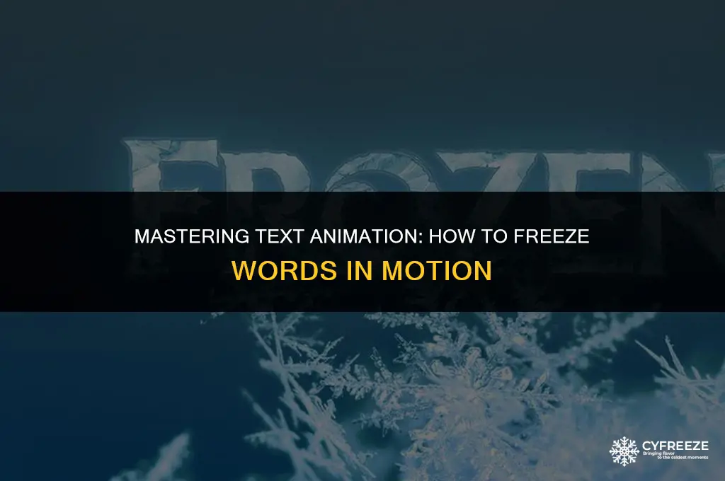 can you make text freeze on word