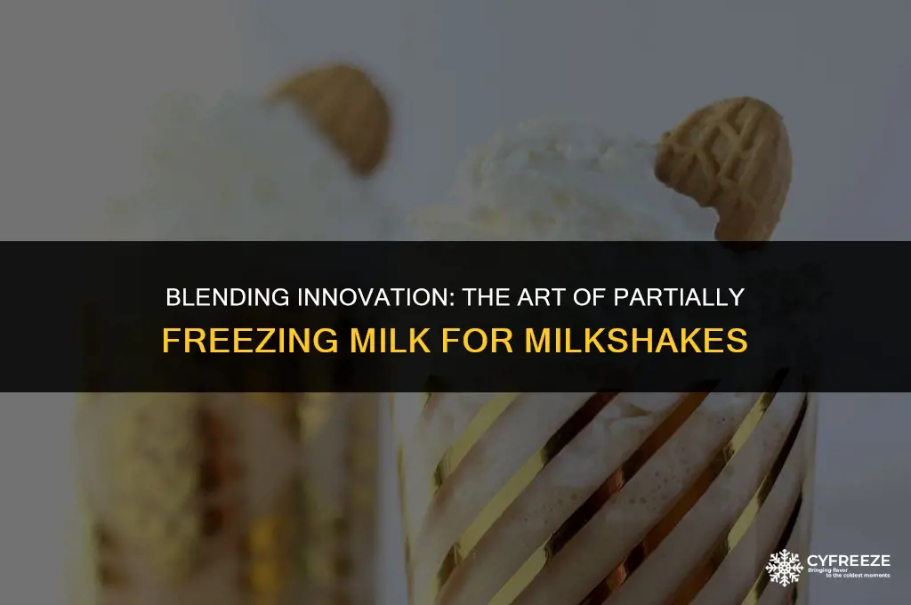 can you partially freeze milk to make a milkshake