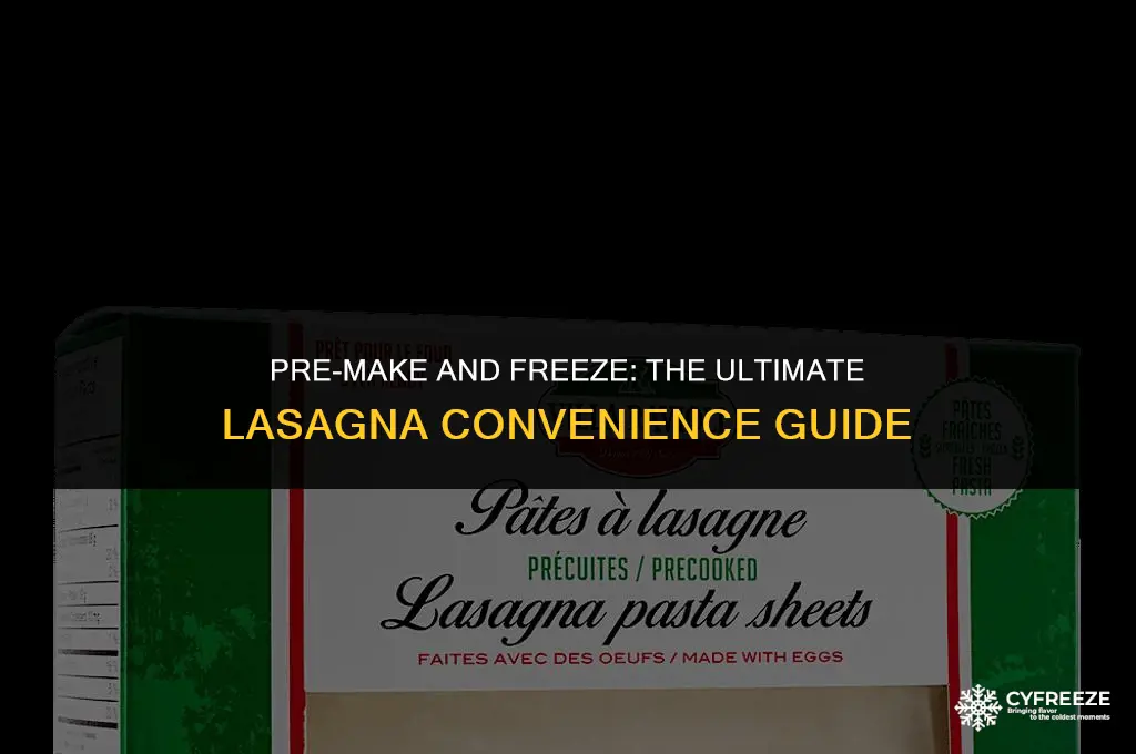 can you pre make lasagna and freeze it