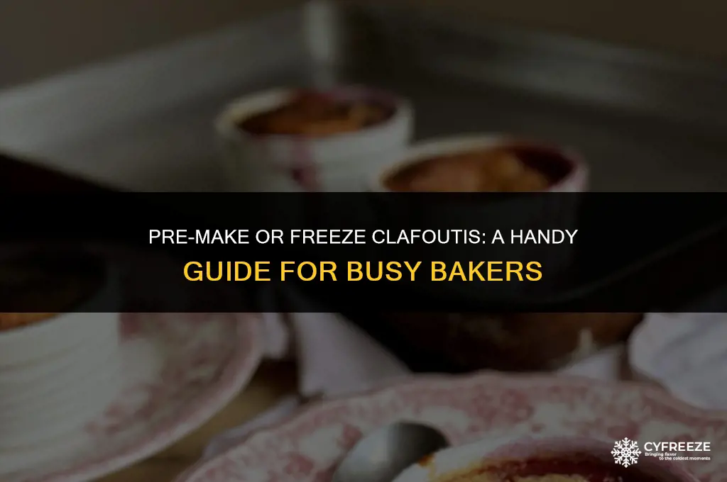 can you pre-make or freeze clafoutis