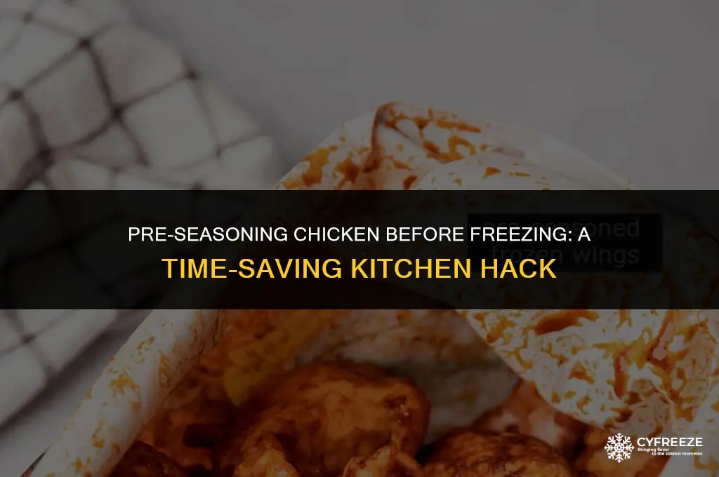 can you pre season chicken before freezing