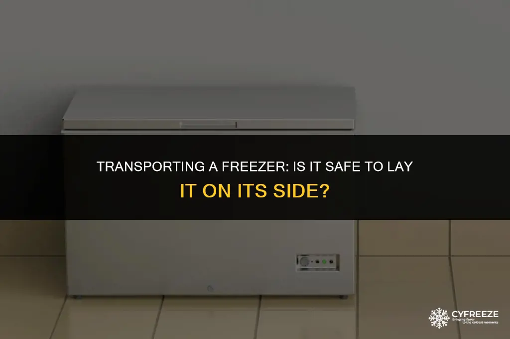can you put a freezer on its side for transport
