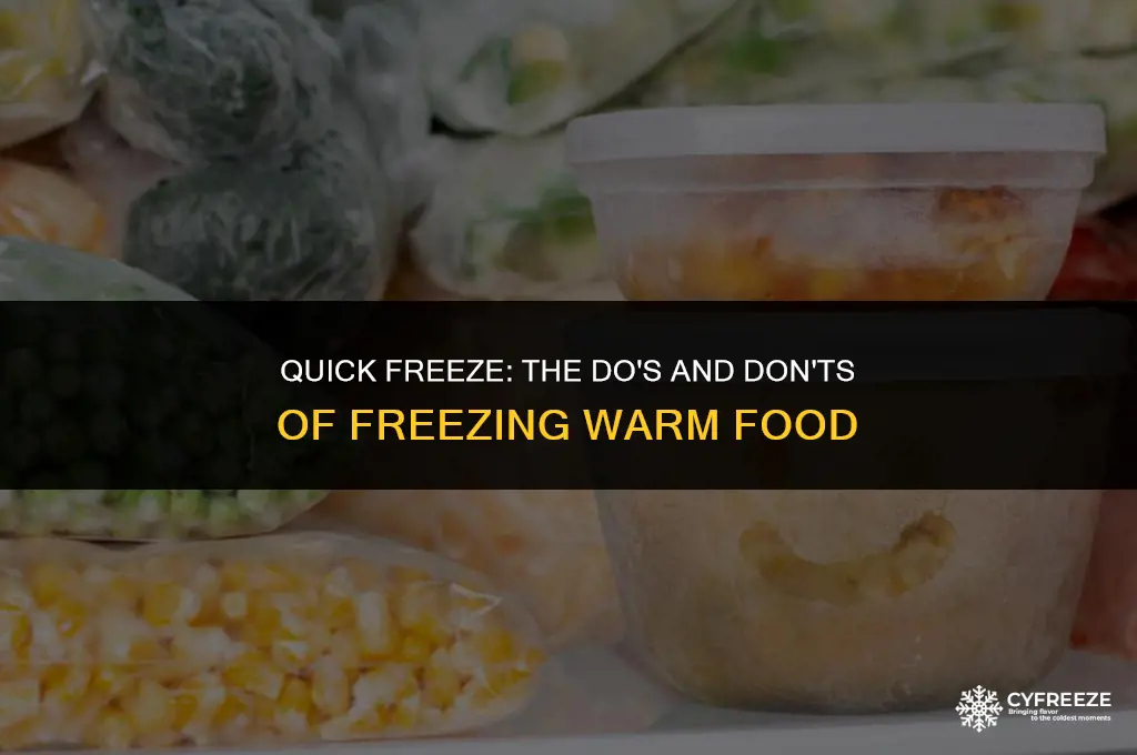can you put warm food in the freezer