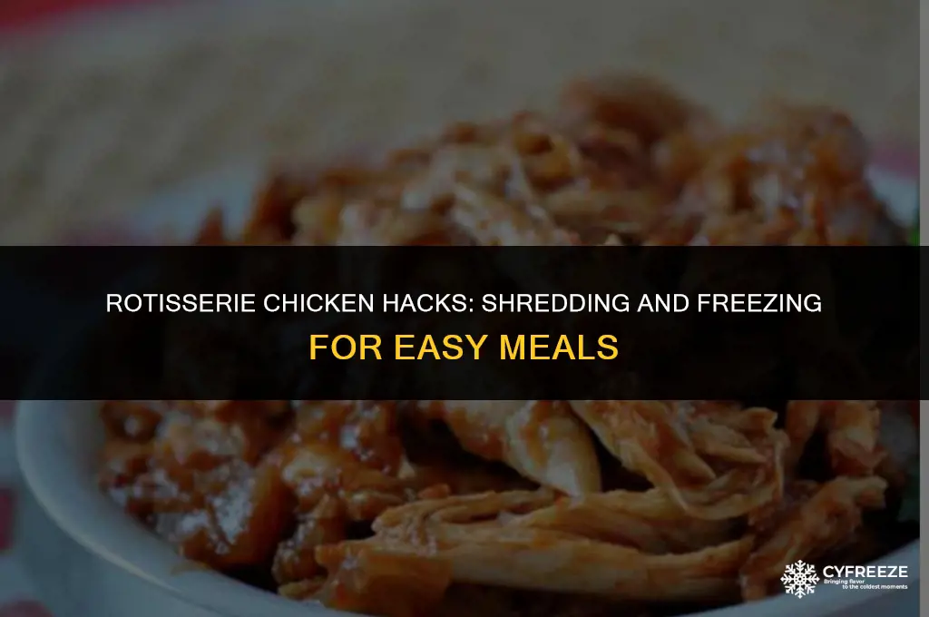 can you shred and freeze rotisserie chicken
